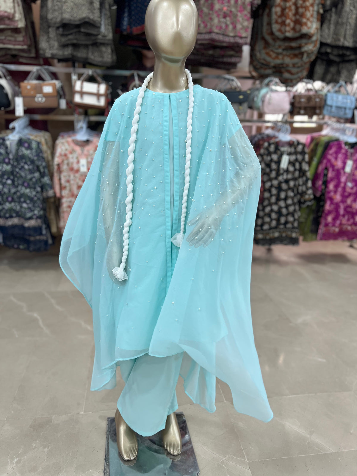 Kids Chiffon Top Style 3pcs Suit – Sizes 24 to 36