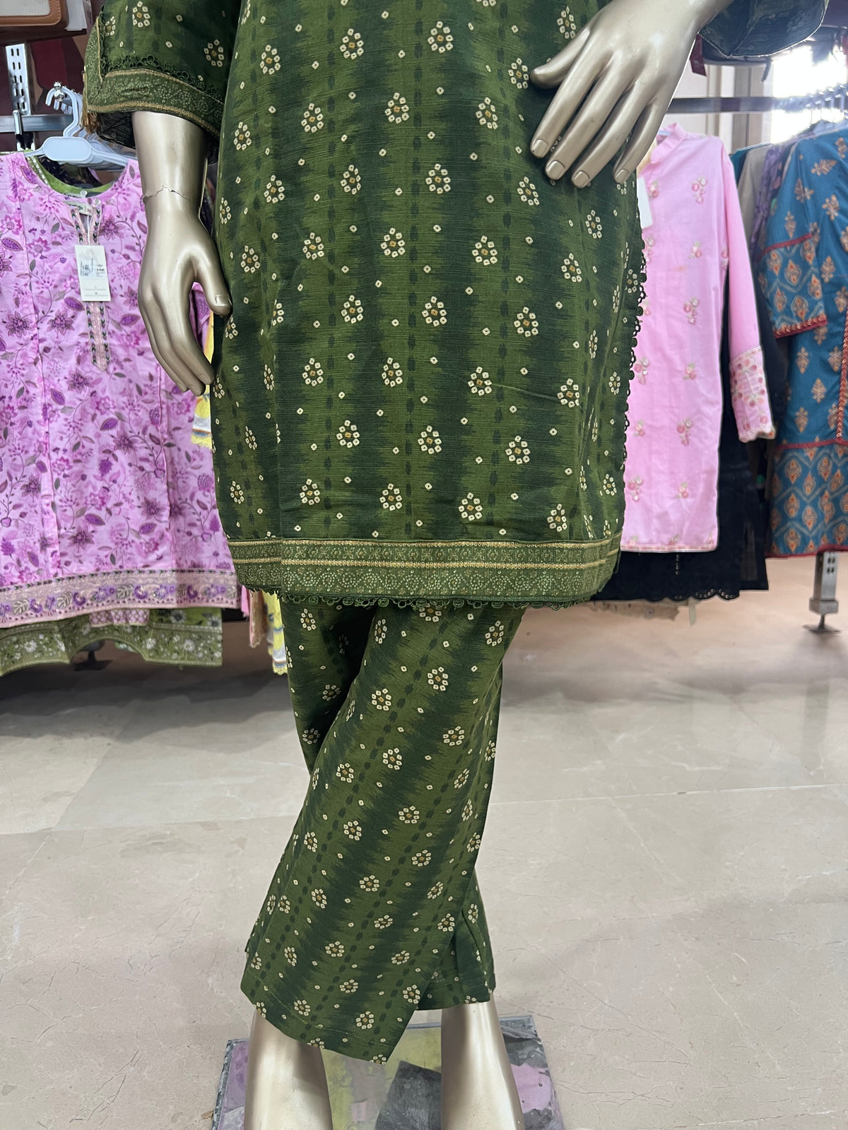 Khaddar 2-Piece Suit – Olive Green