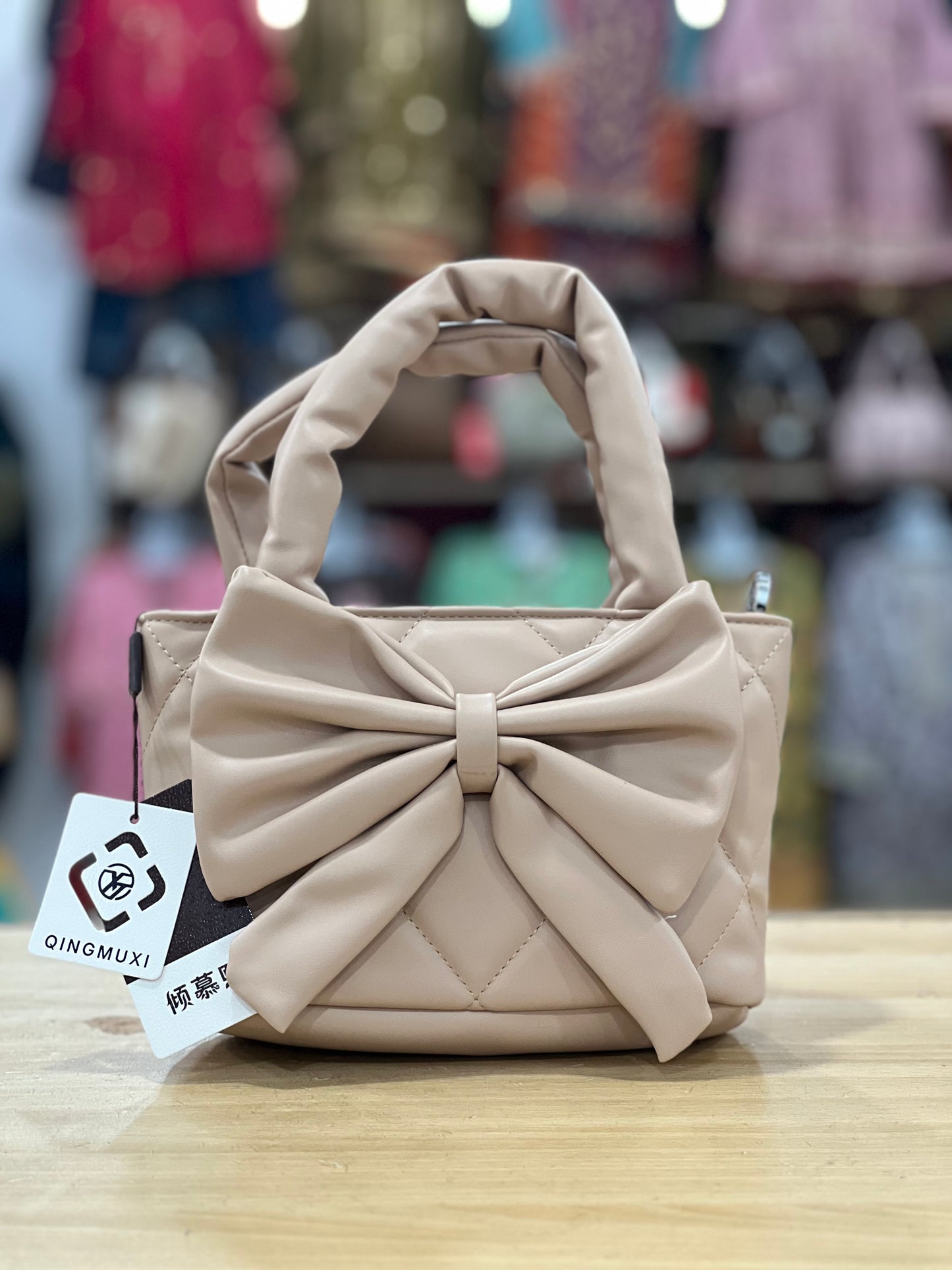 Elegant Bow Style Bag with Adjustable Long Strap