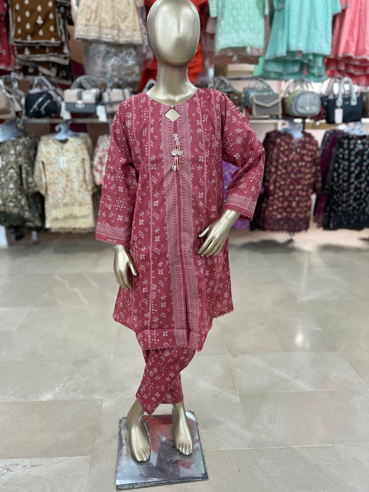 Girls Printed Airline Frock 2-Piece Suit – Original Bin Saeed Lawn