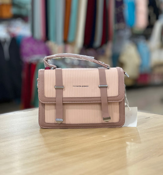 Elegant Structured Handbag with Long Belt