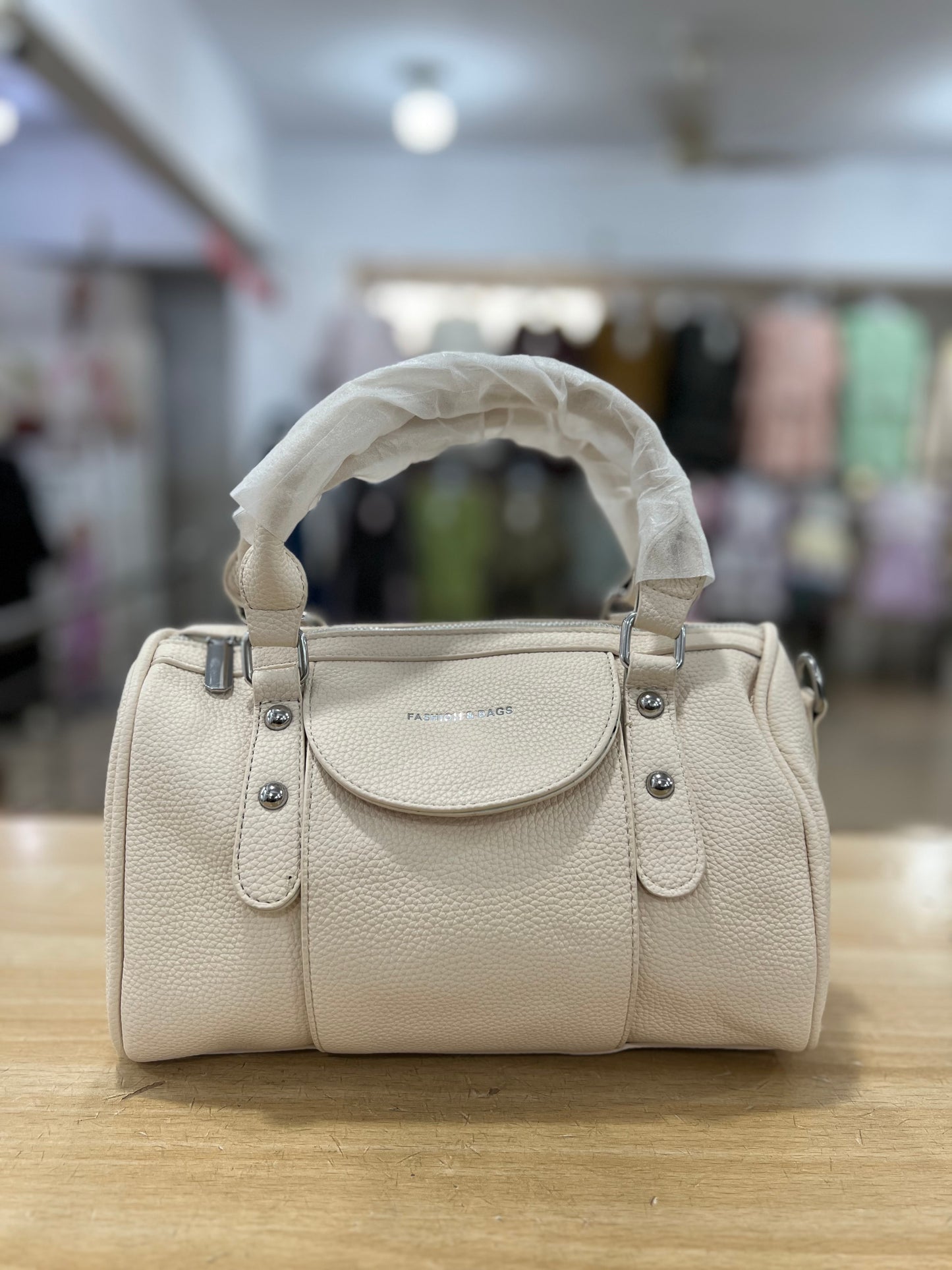 Elegant  Bow Charm Handbag with Long Belt