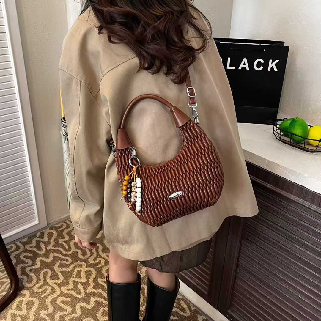 Luxury Quilted Shoulder & Crossbody Handbag with Adjustable Long Strap