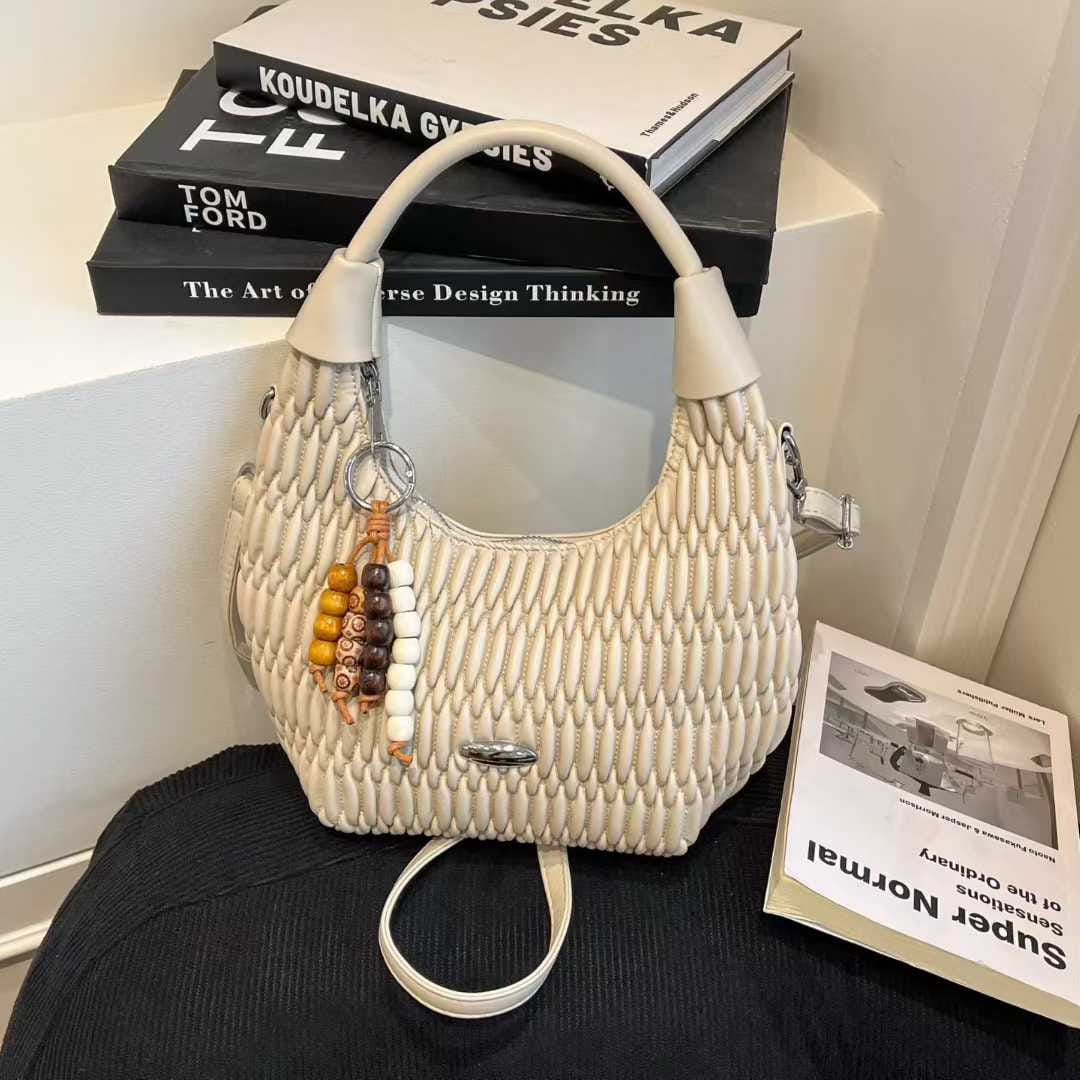 Luxury Quilted Shoulder & Crossbody Handbag with Adjustable Long Strap