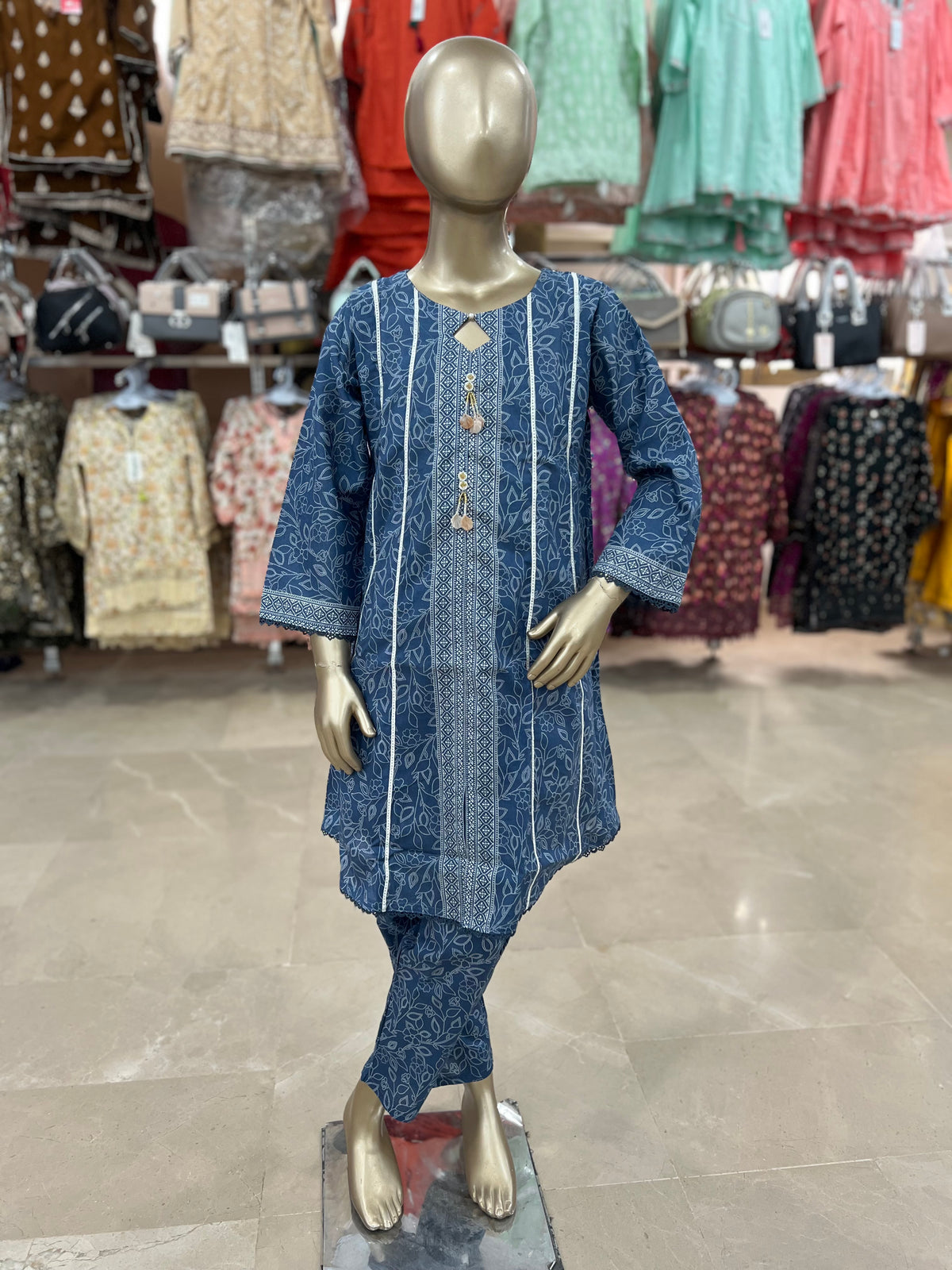Girls Printed Airline Frock 2-Piece Suit – Original Bin Saeed Lawn