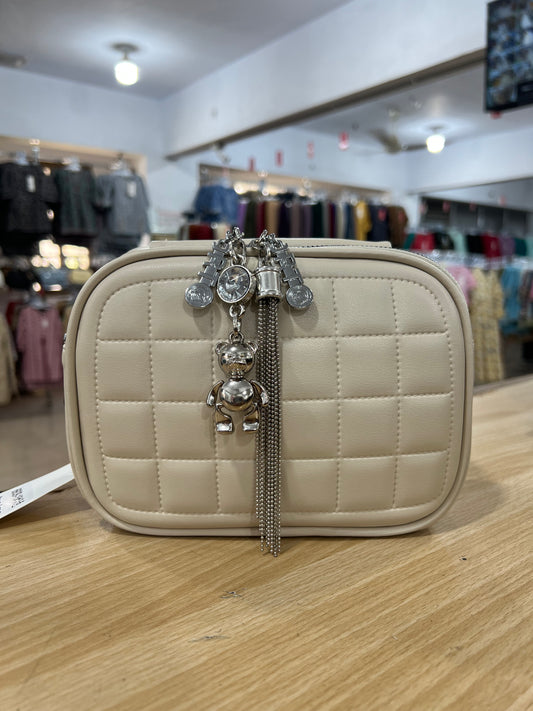 China Imported Quilted Purse with Cute Bear Keychain