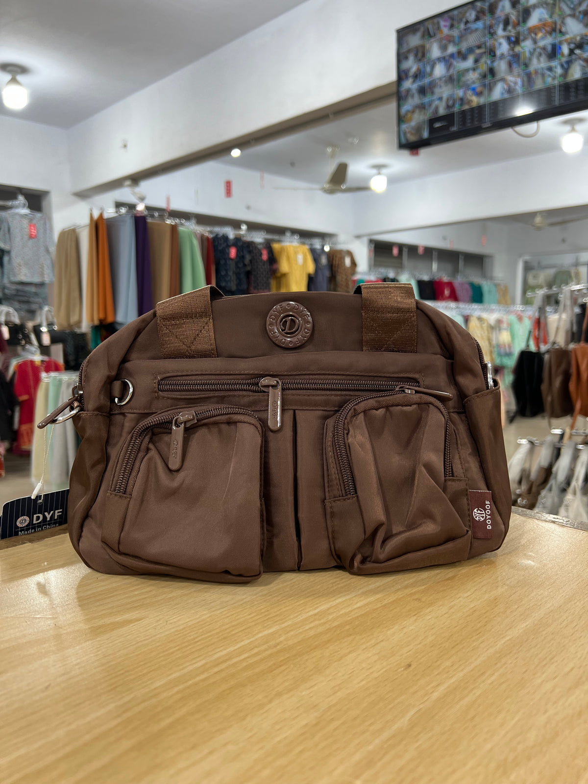 Parachute Fabric Multi-Pocket Shoulder Bag