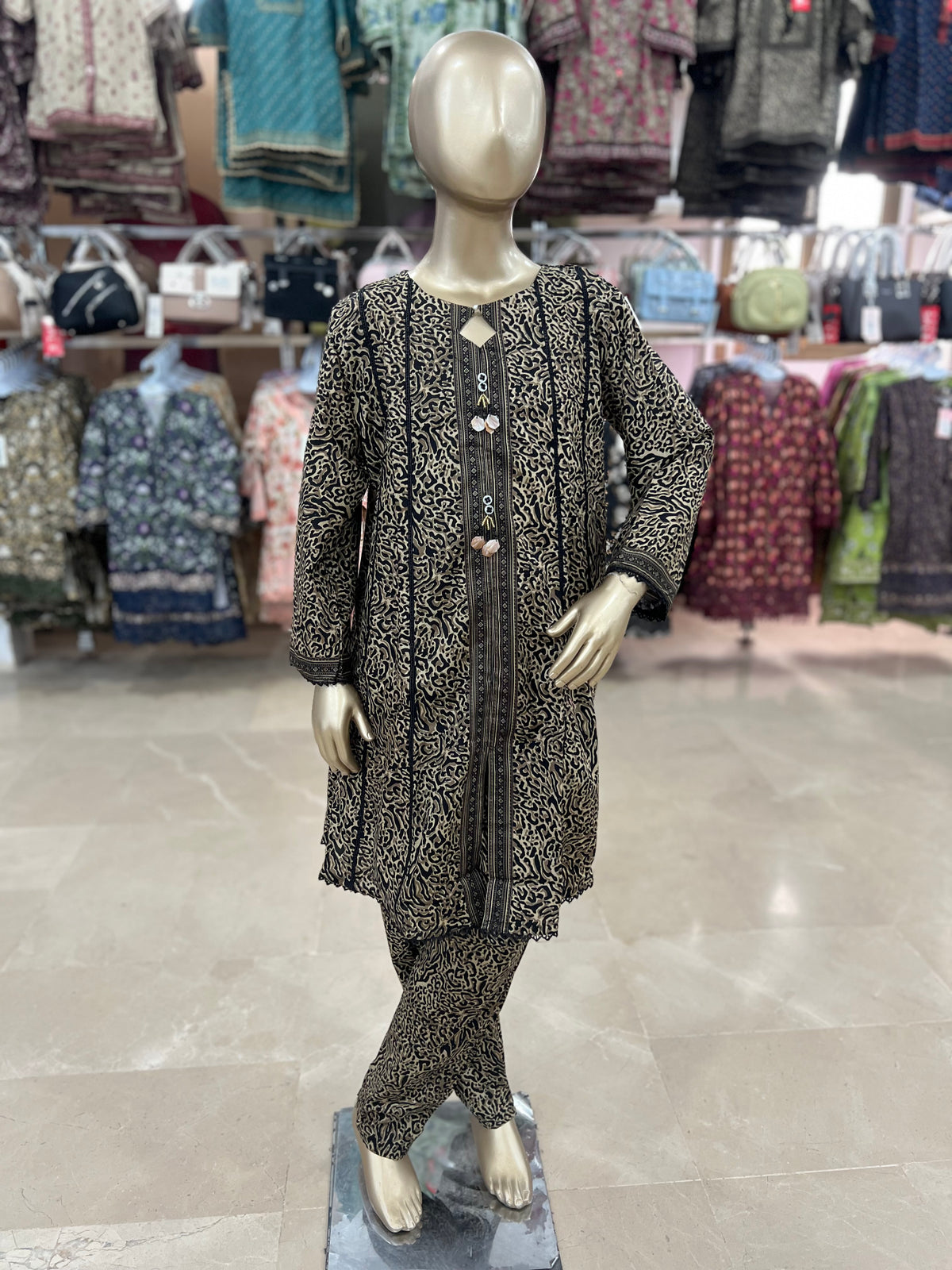 Bin Saeed Original Lawn Printed 2-Piece Girls Suit – Air Line Frock