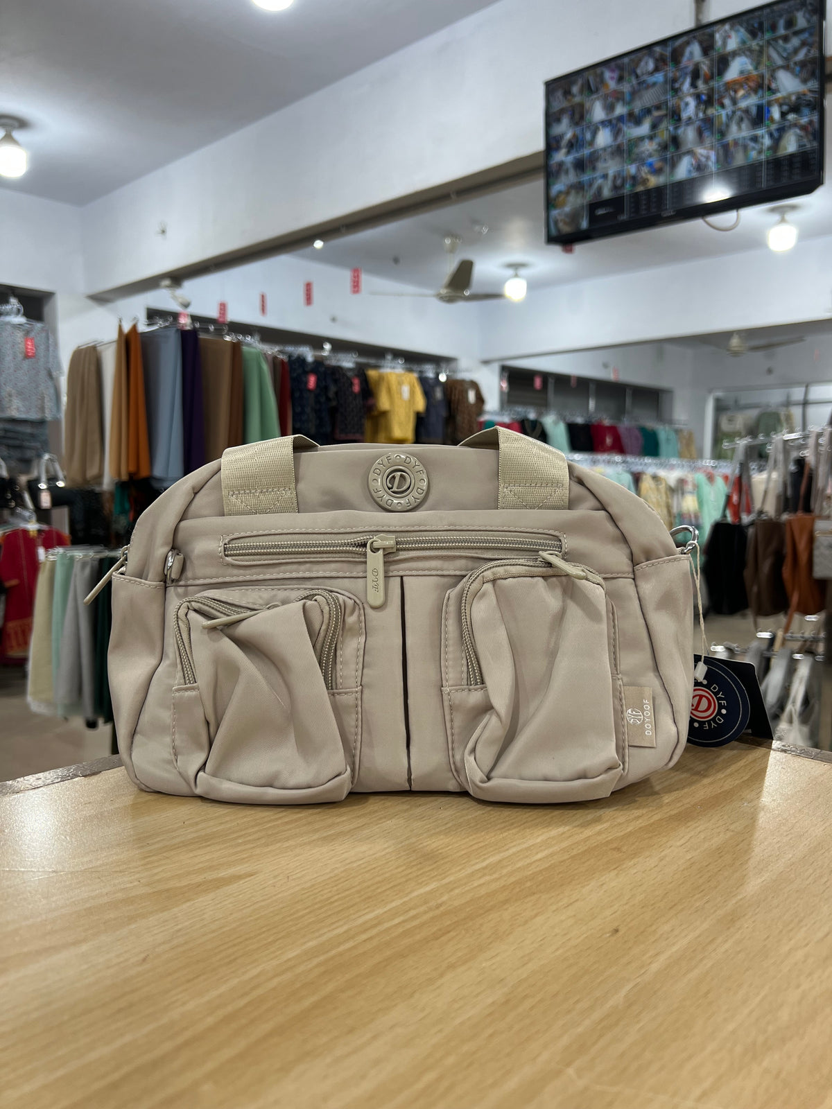 Parachute Fabric Multi-Pocket Shoulder Bag