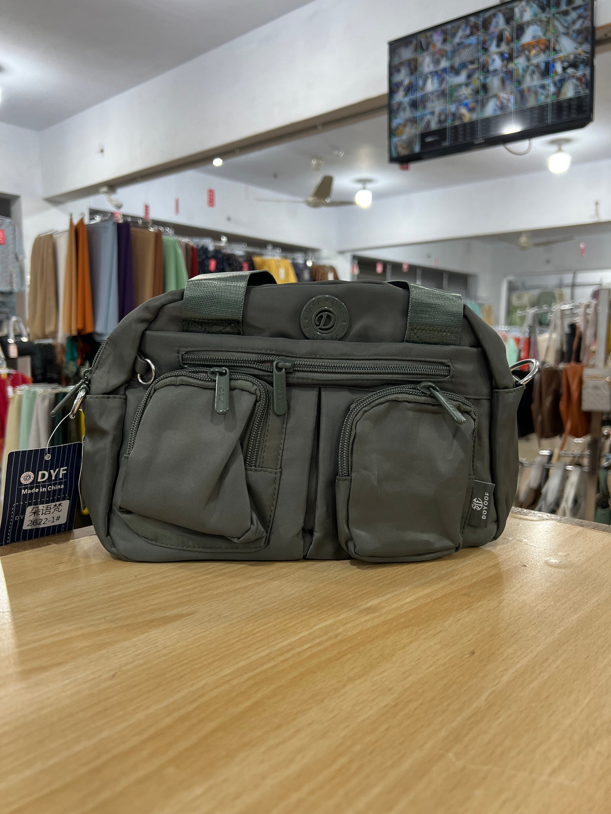 Parachute Fabric Multi-Pocket Shoulder Bag