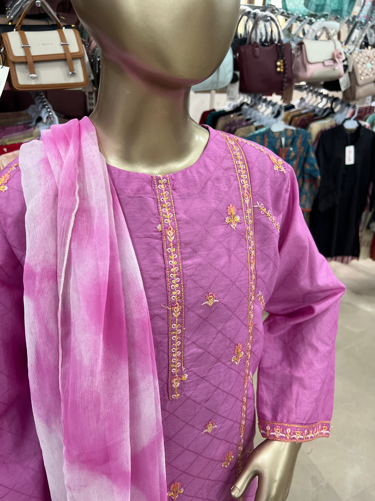 Lawn Embroidered 3-Piece Suit with Dupatta