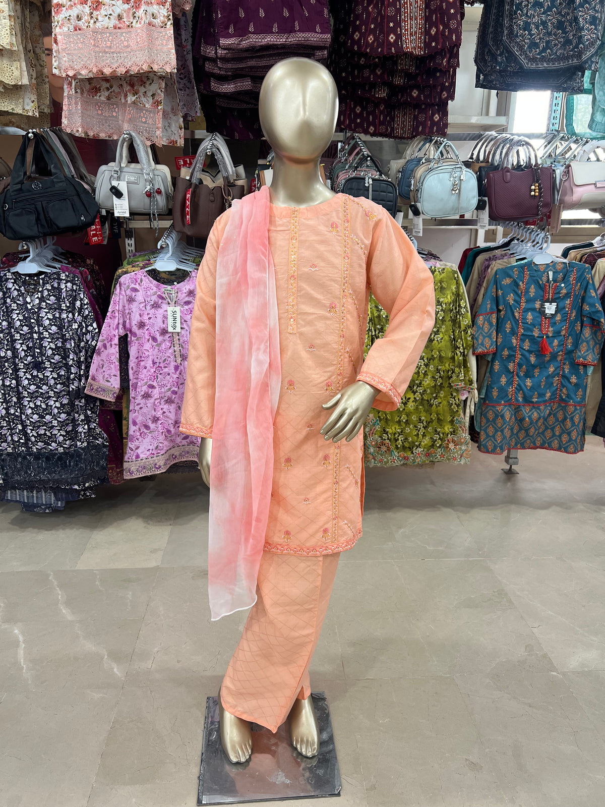 Lawn Embroidered 3-Piece Suit with Dupatta