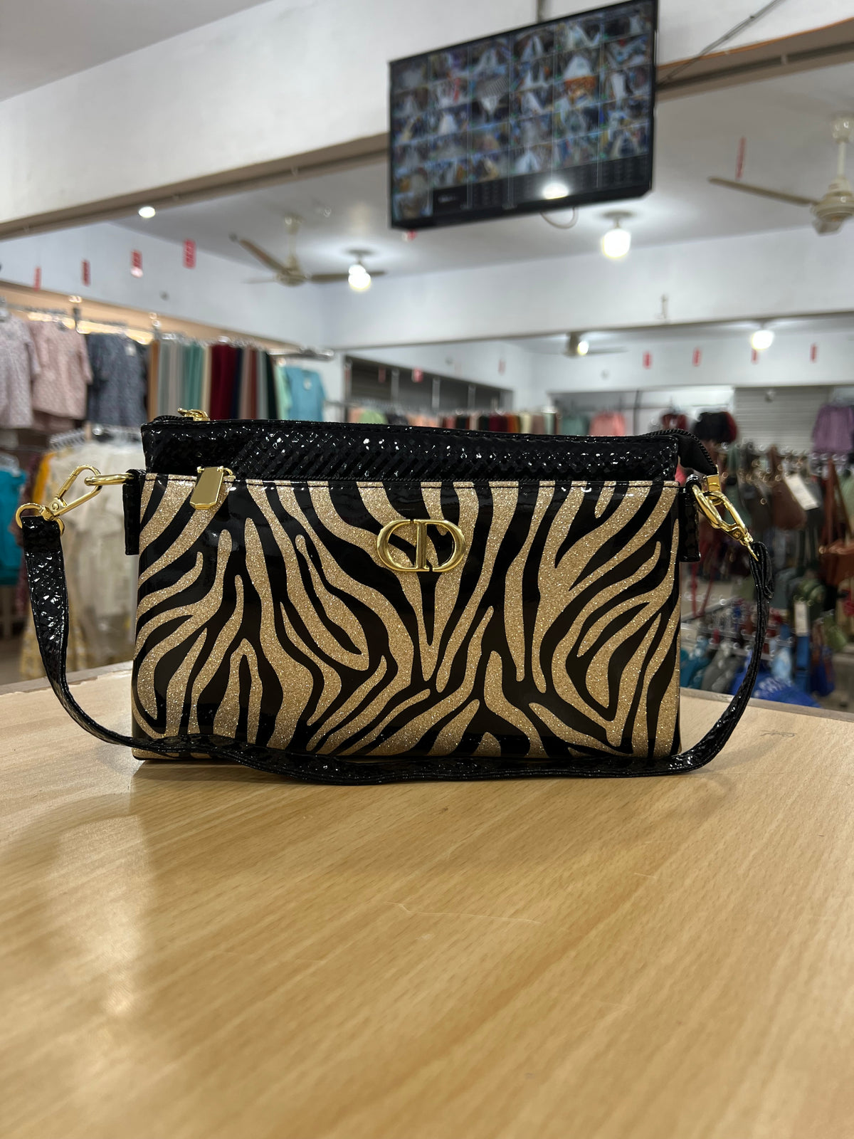 Stylish Zebra Print Crossbody Shoulder Bag with Adjustable Long Strap