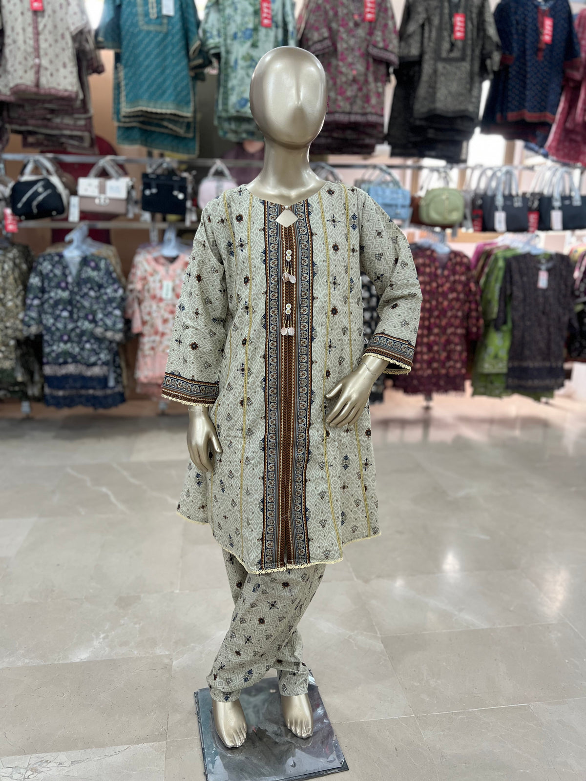 Bin Saeed Original Lawn Printed 2-Piece Girls Suit – Air Line Frock