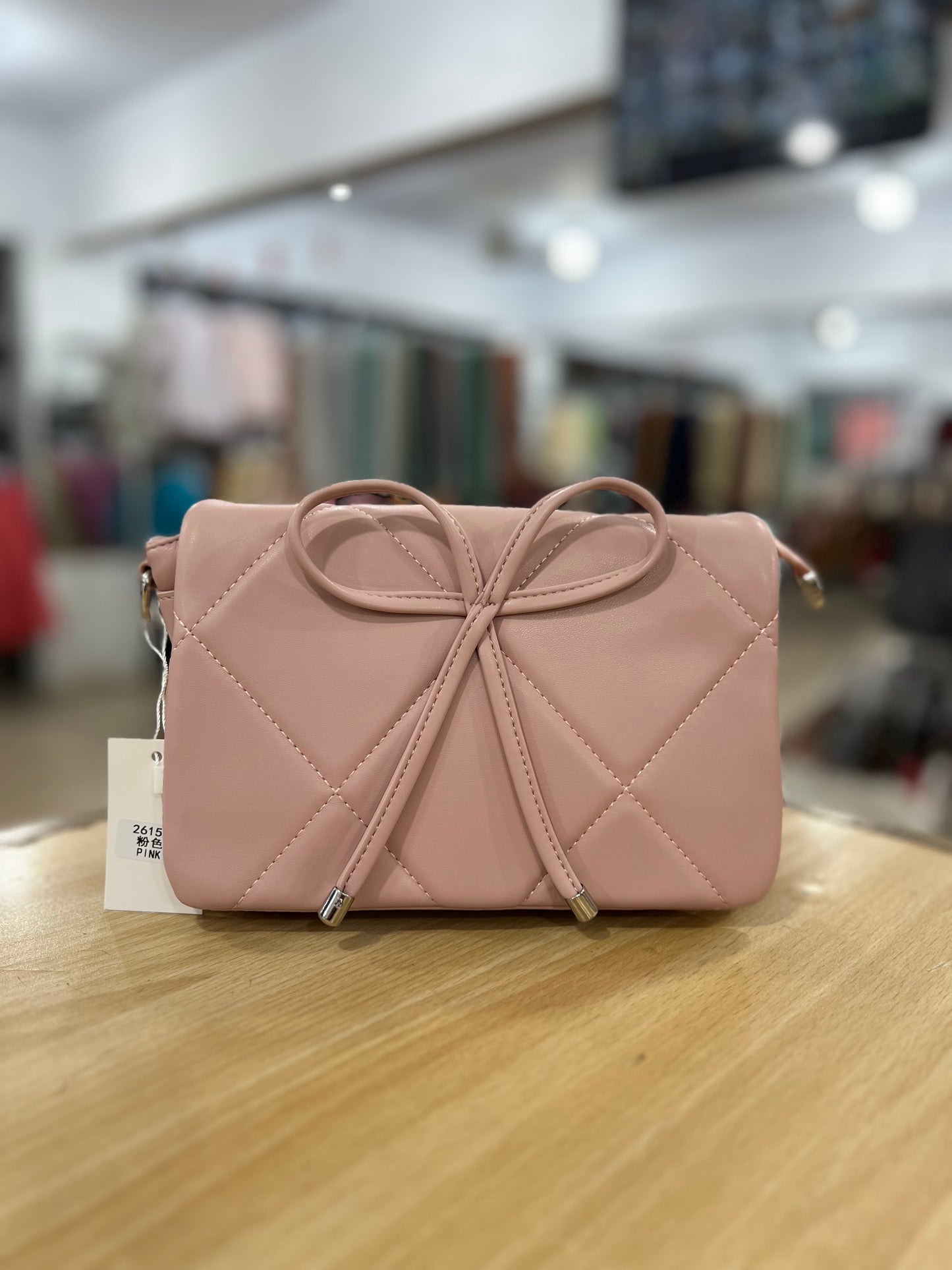 Elegant Bow Quilted Crossbody Bag with Short Handle & Adjustable Long Strap