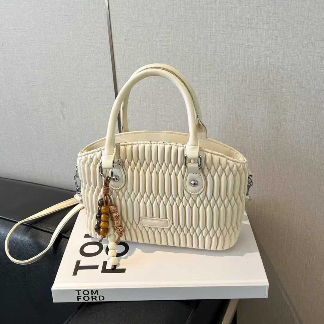 Elegant Quilted Top Handle & Crossbody Handbag with Adjustable Long Strap