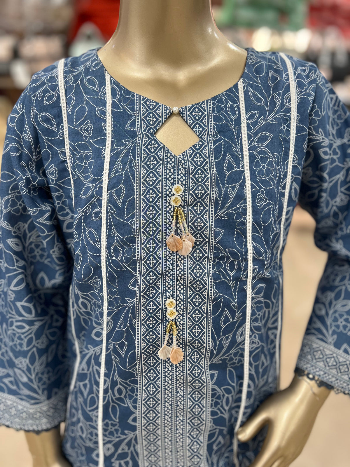 Girls Printed Airline Frock 2-Piece Suit – Original Bin Saeed Lawn