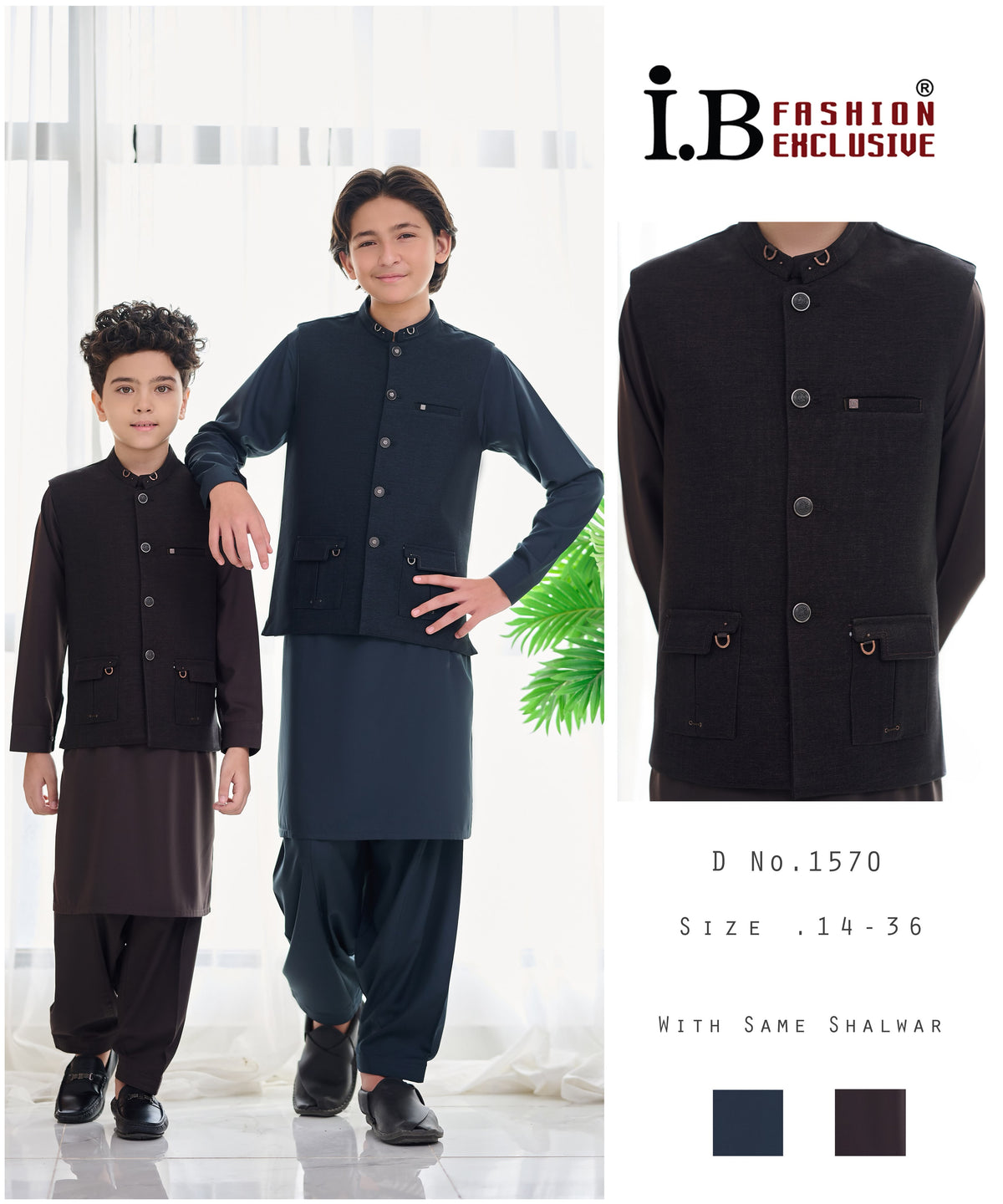 Premium Boys 3-Piece Shalwar Kameez with Waistcoat – Wash Wear Fabric