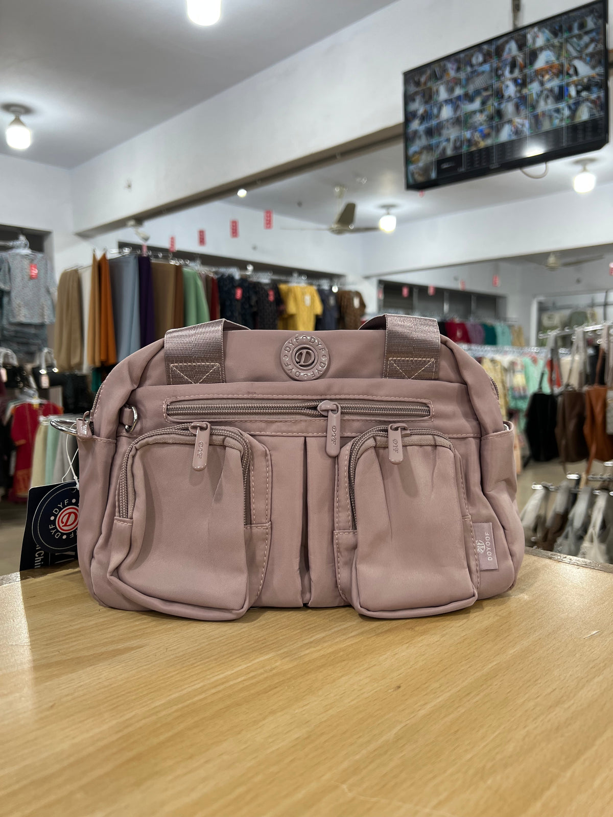 Parachute Fabric Multi-Pocket Shoulder Bag