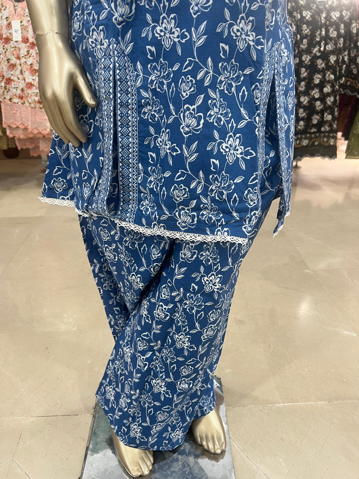 Kids Cotton Printed 2-Piece Suit with Flapper Style Trouser