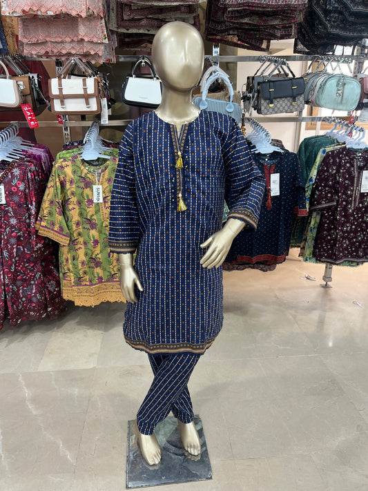Girls Printed Cotton 2-Piece Suit – Stylish Printed Design