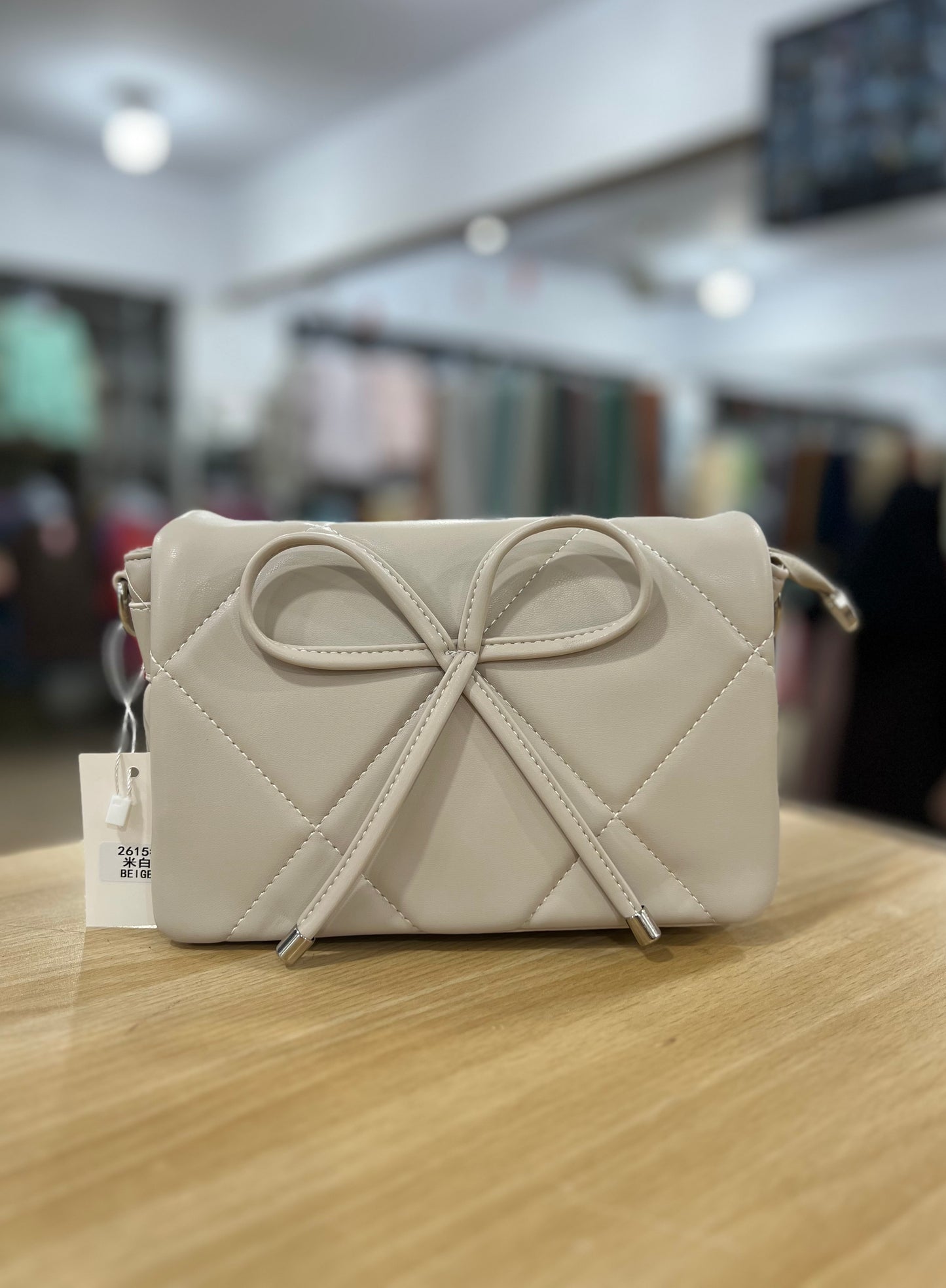Elegant Bow Quilted Crossbody Bag with Short Handle & Adjustable Long Strap