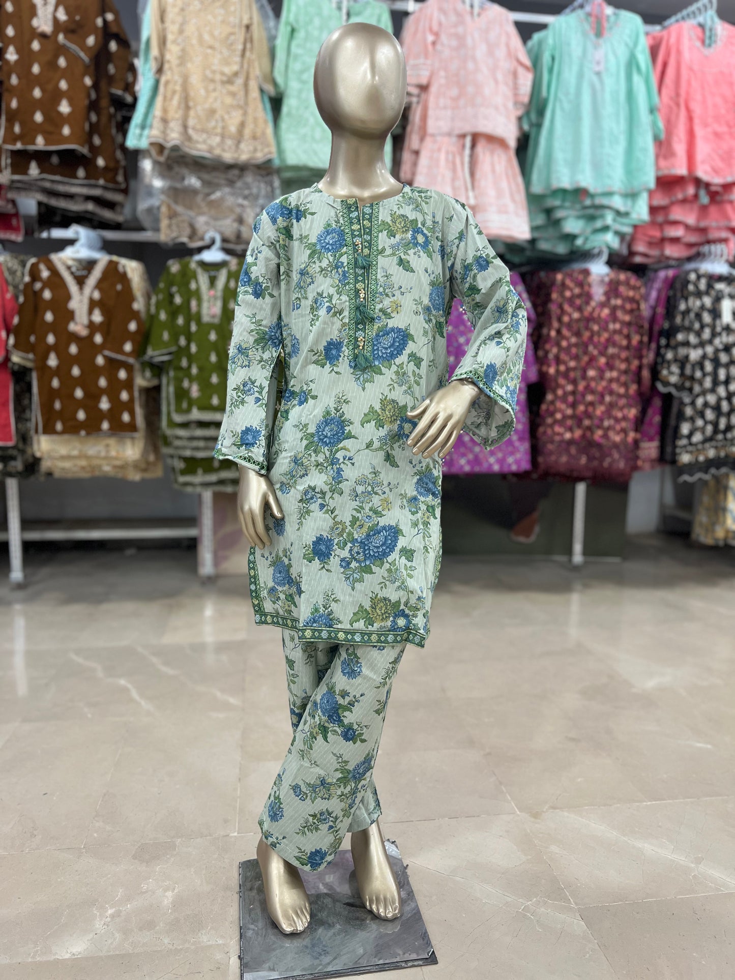 Floral Printed 2-Piece Lawn Suit