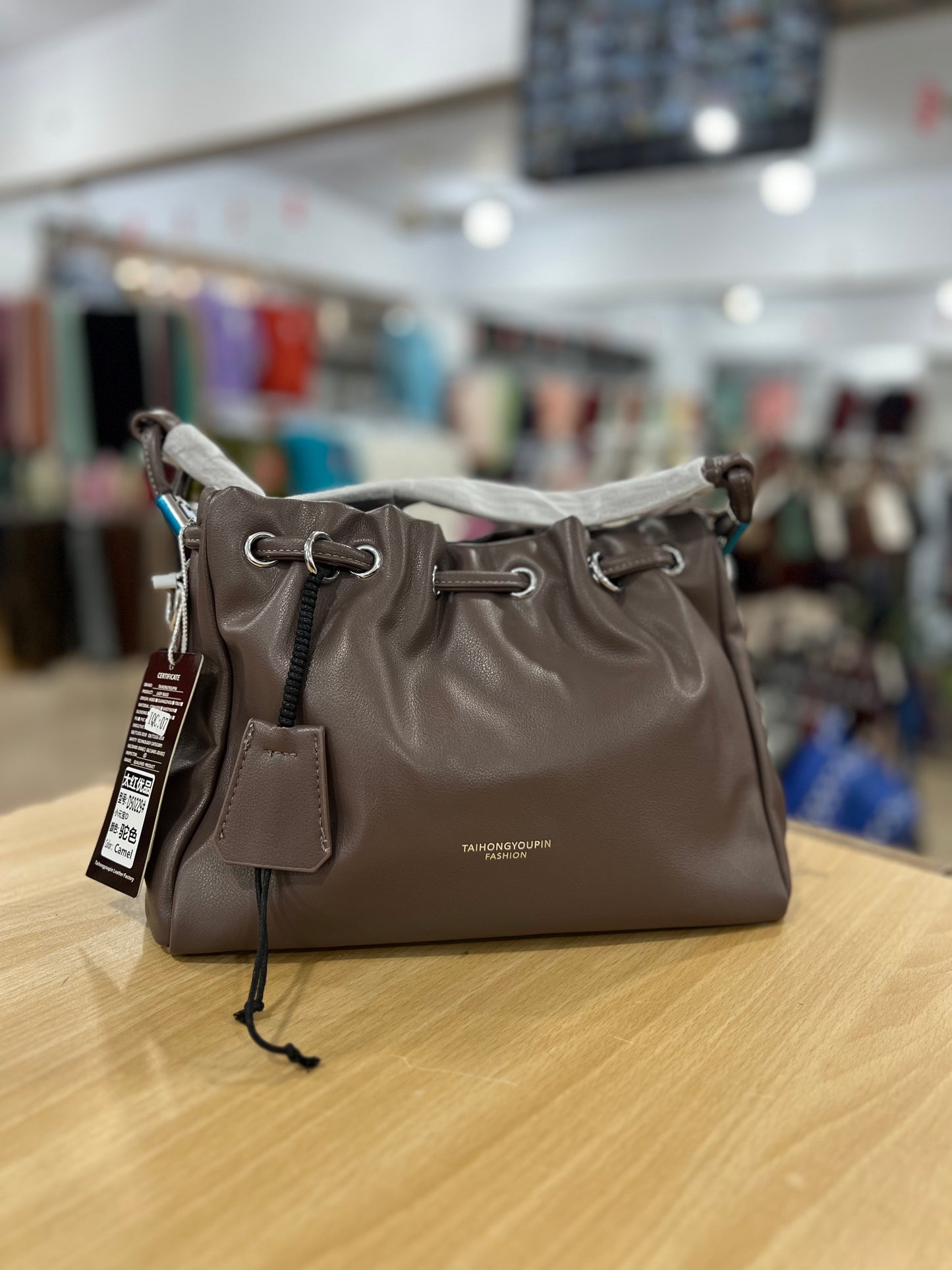 Elegant Shoulder Bag with Long Belt & Mini Pouch